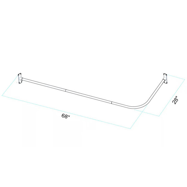 UtopiaAlley 68'' LShaped Fixed Shower Curtain Rod & Reviews Wayfair